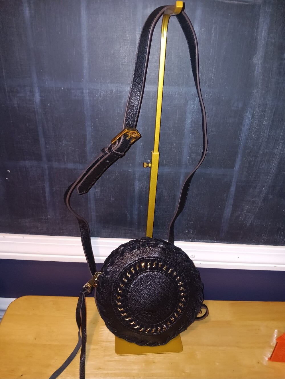 Aimee Kestenberg Black Leather Round Crossbody Bag